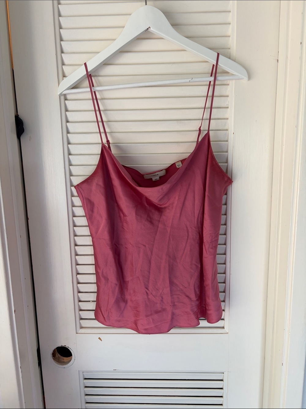 Vince Rose Pink Satin Cowl Neck Camisole